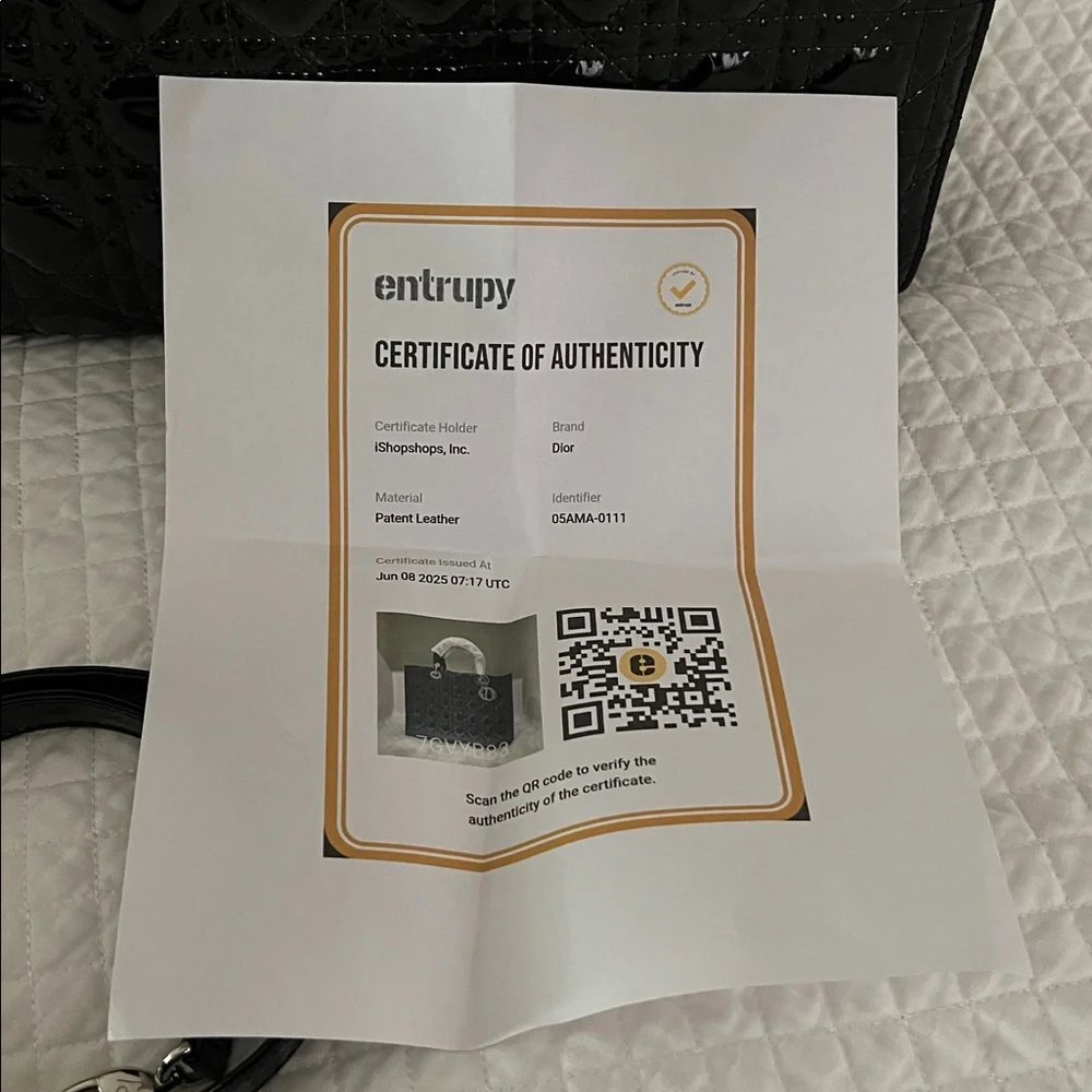 With COA: Excellent Christian Dior Lady Dior Black Large Tote - Picture 8 of 8